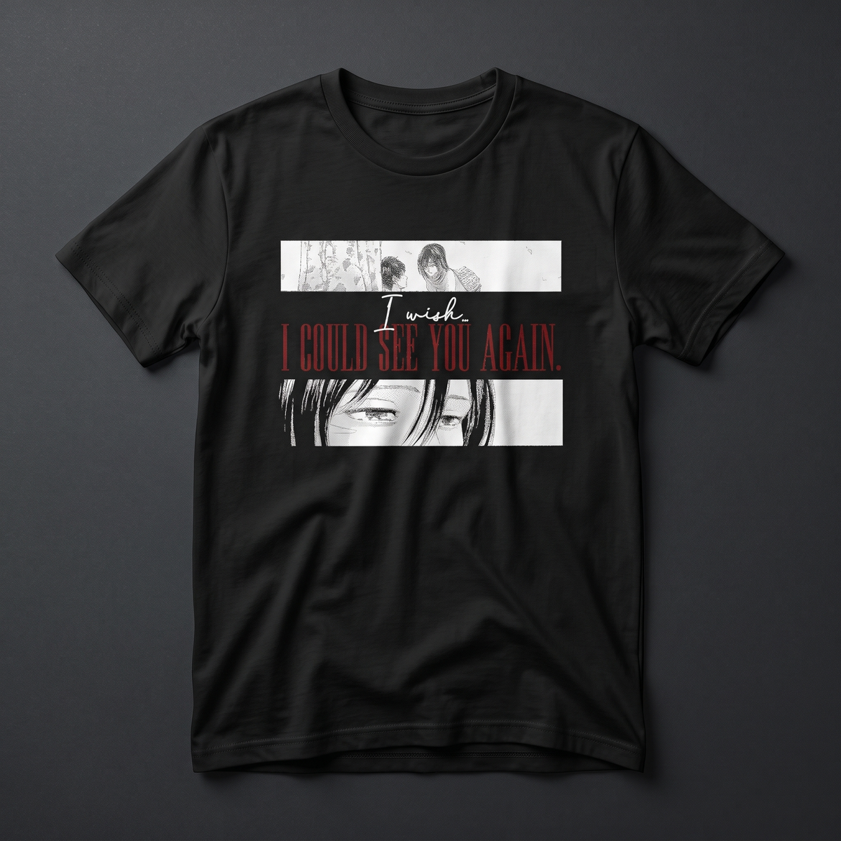Playera negra Eren Yeager y Mikasa Ackerman, Attack on Titan, KIRA CASES