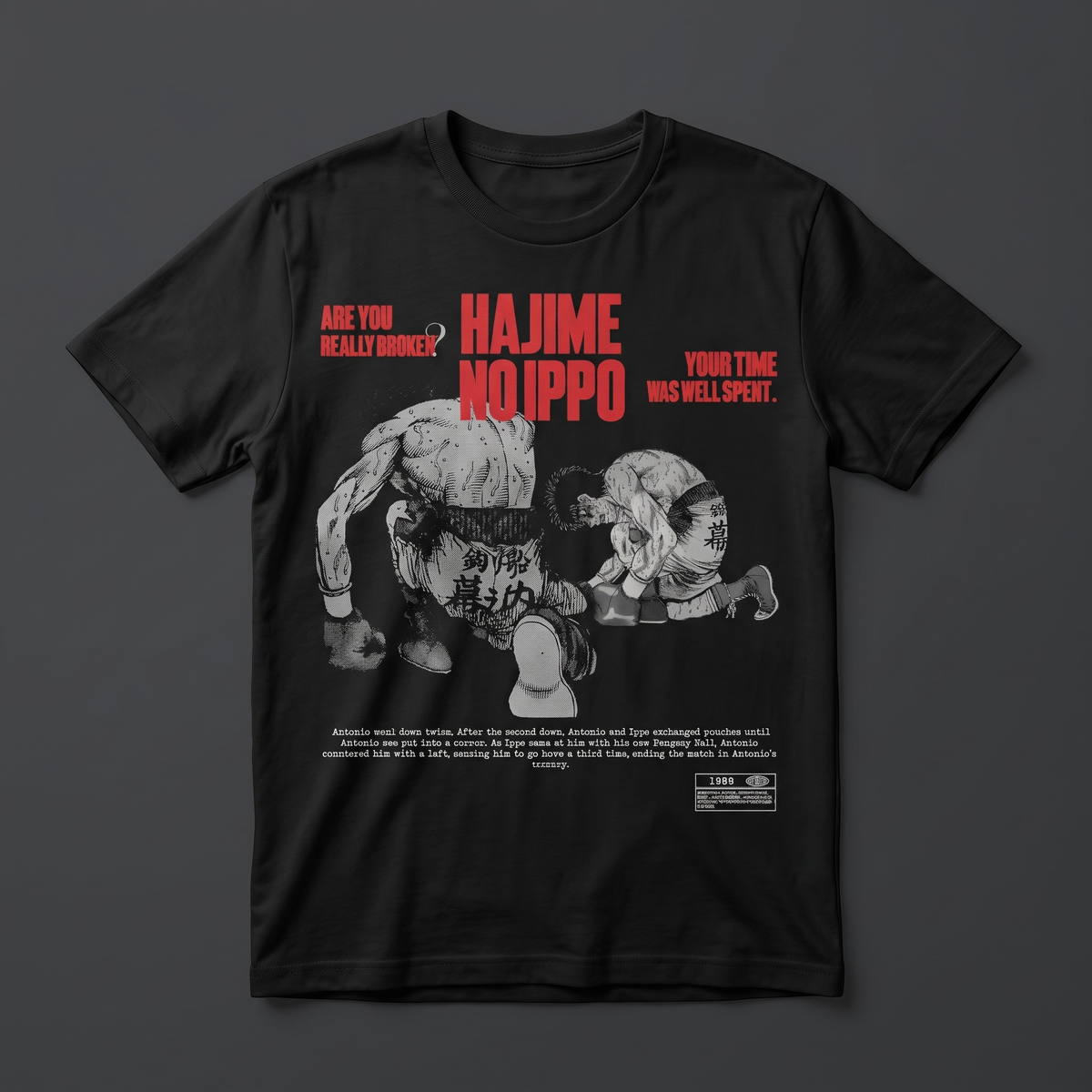Playera negra de Ippo Makunouchi - Hajime no Ippo, KIRA CASES