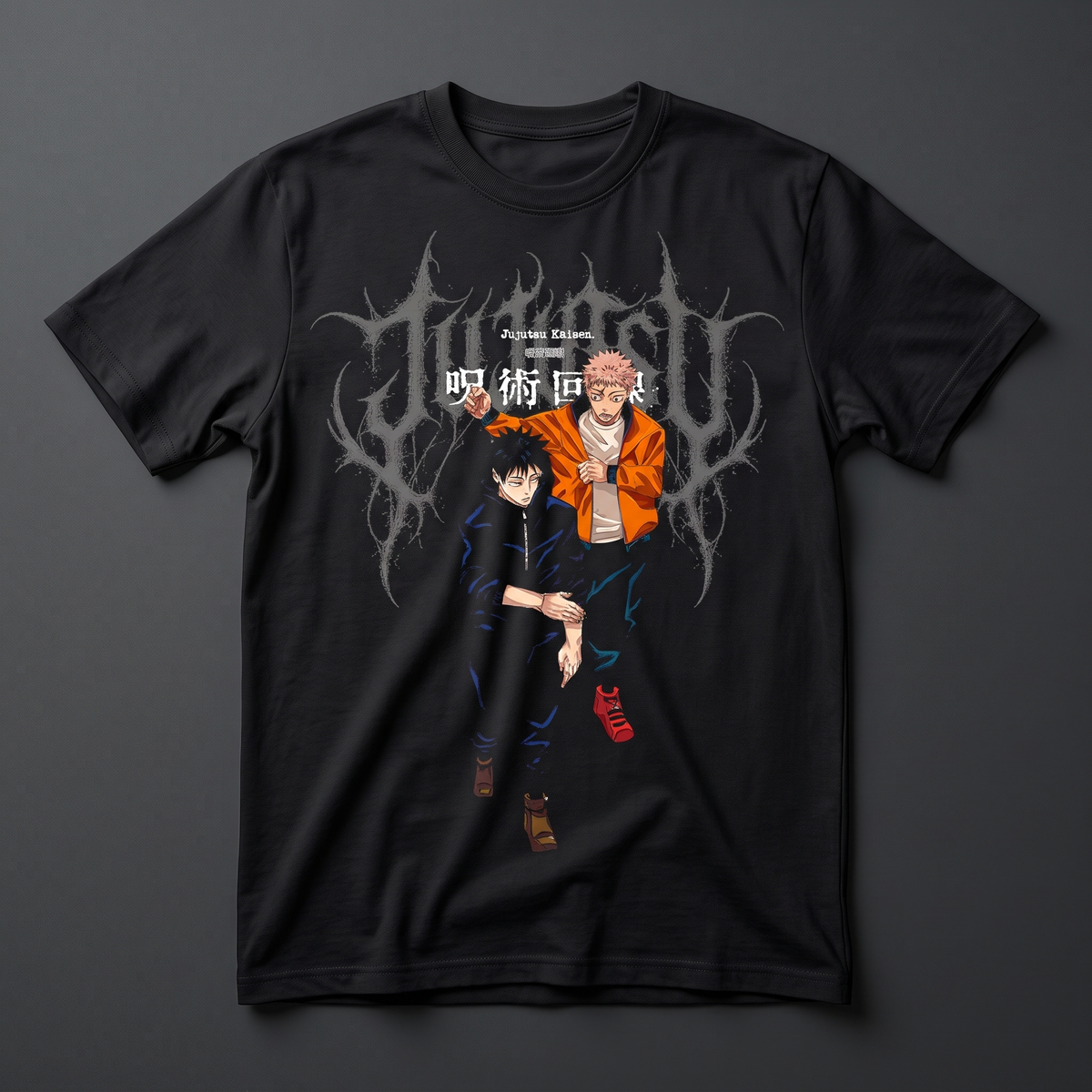 Playera negra de Yuji Itadori y Megumi Fushiguro - Jujutsu Kaisen, KIRA CASES