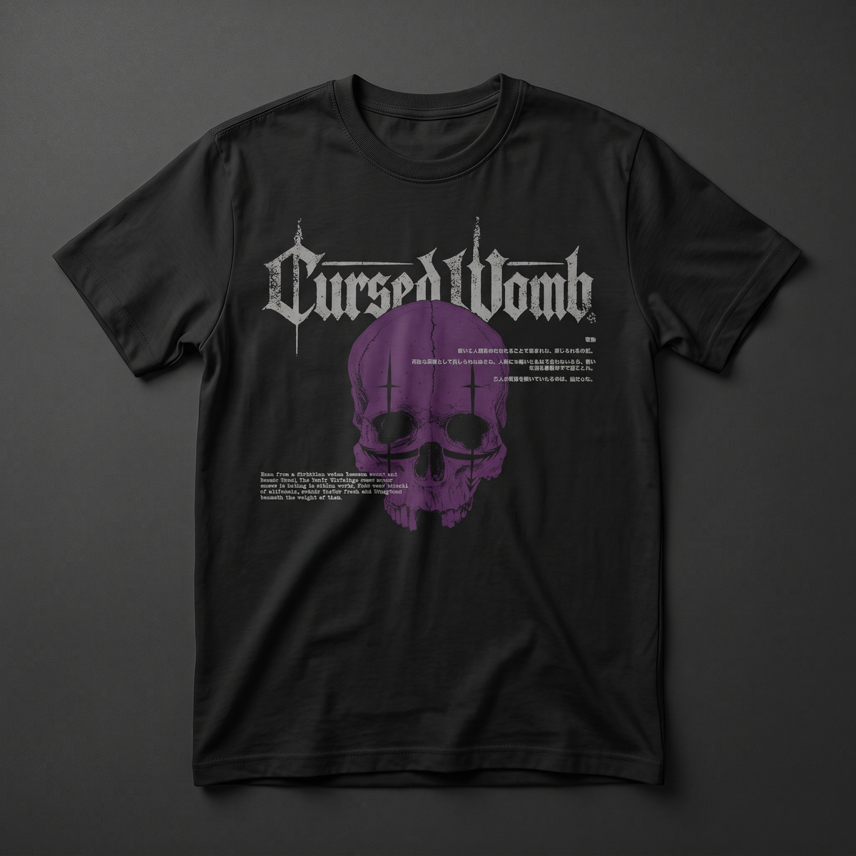 Playera negra de Cursed Womb - Jujutsu Kaisen, KIRA CASES