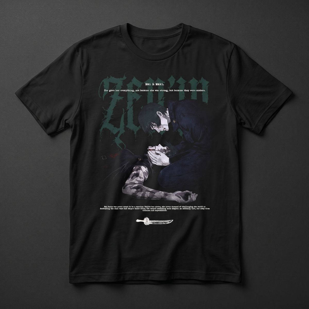 Playera negra de Maki Zenin - Jujutsu Kaisen, KIRA CASES