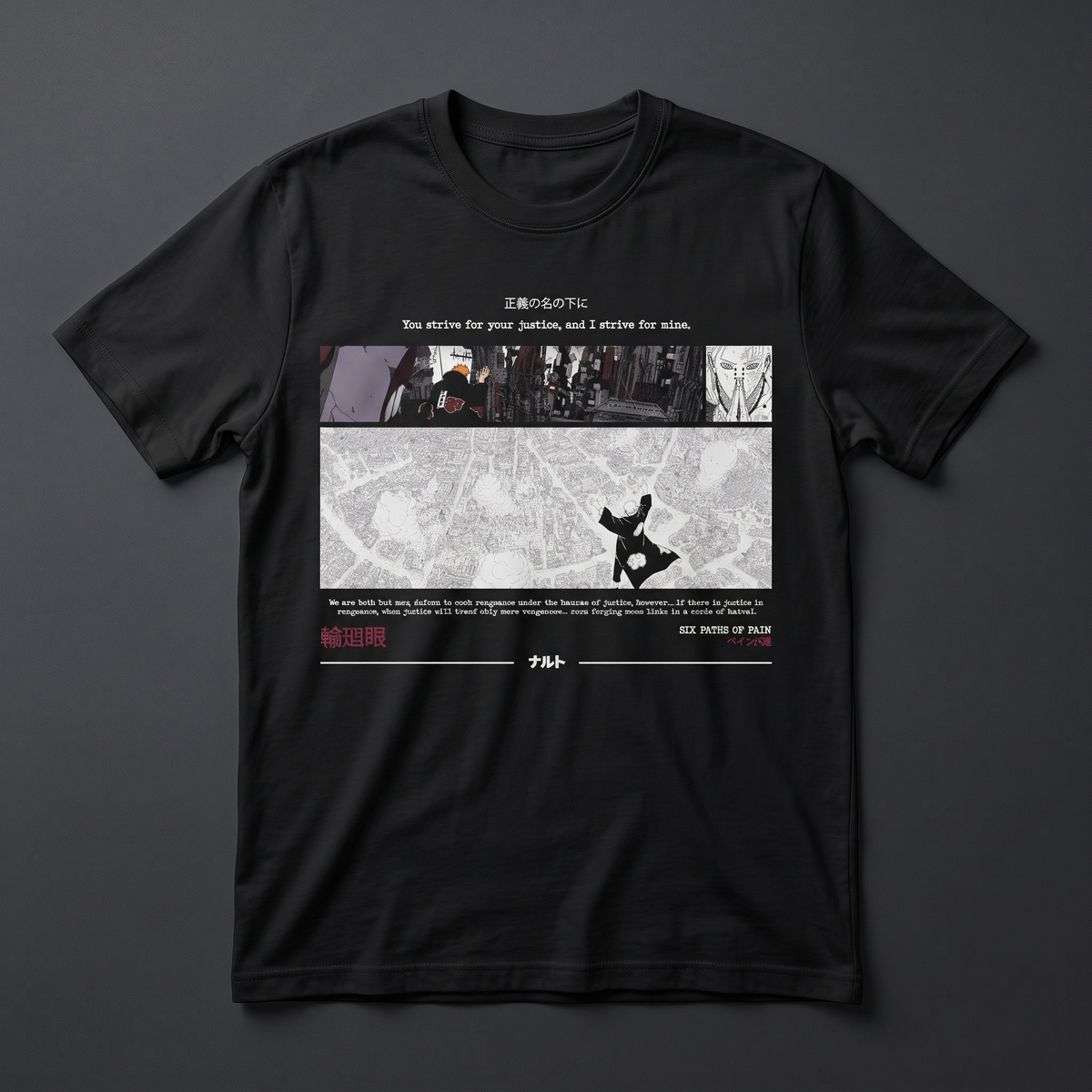 Playera negra KIRA CASES de Pain (Nagato) - Naruto