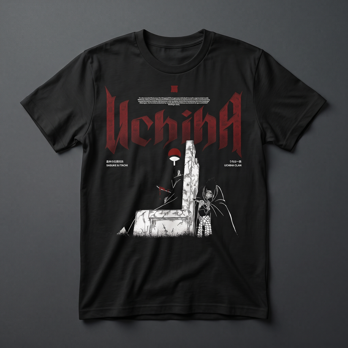 Playera negra KIRA CASES de Sasuke e Itachi Uchiha - Naruto