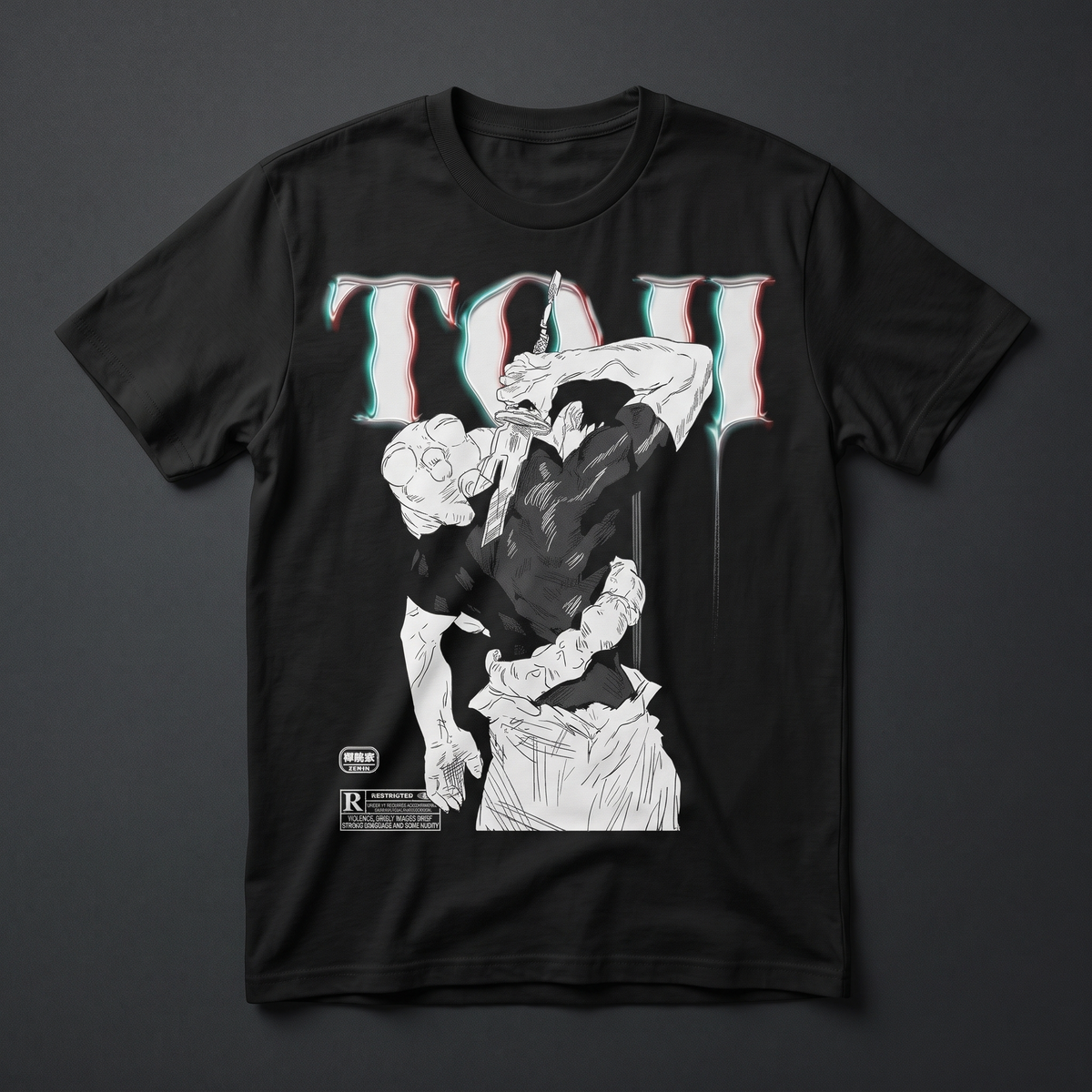 Playera negra KIRA CASES de Toji Fushiguro - Jujutsu Kaisen
