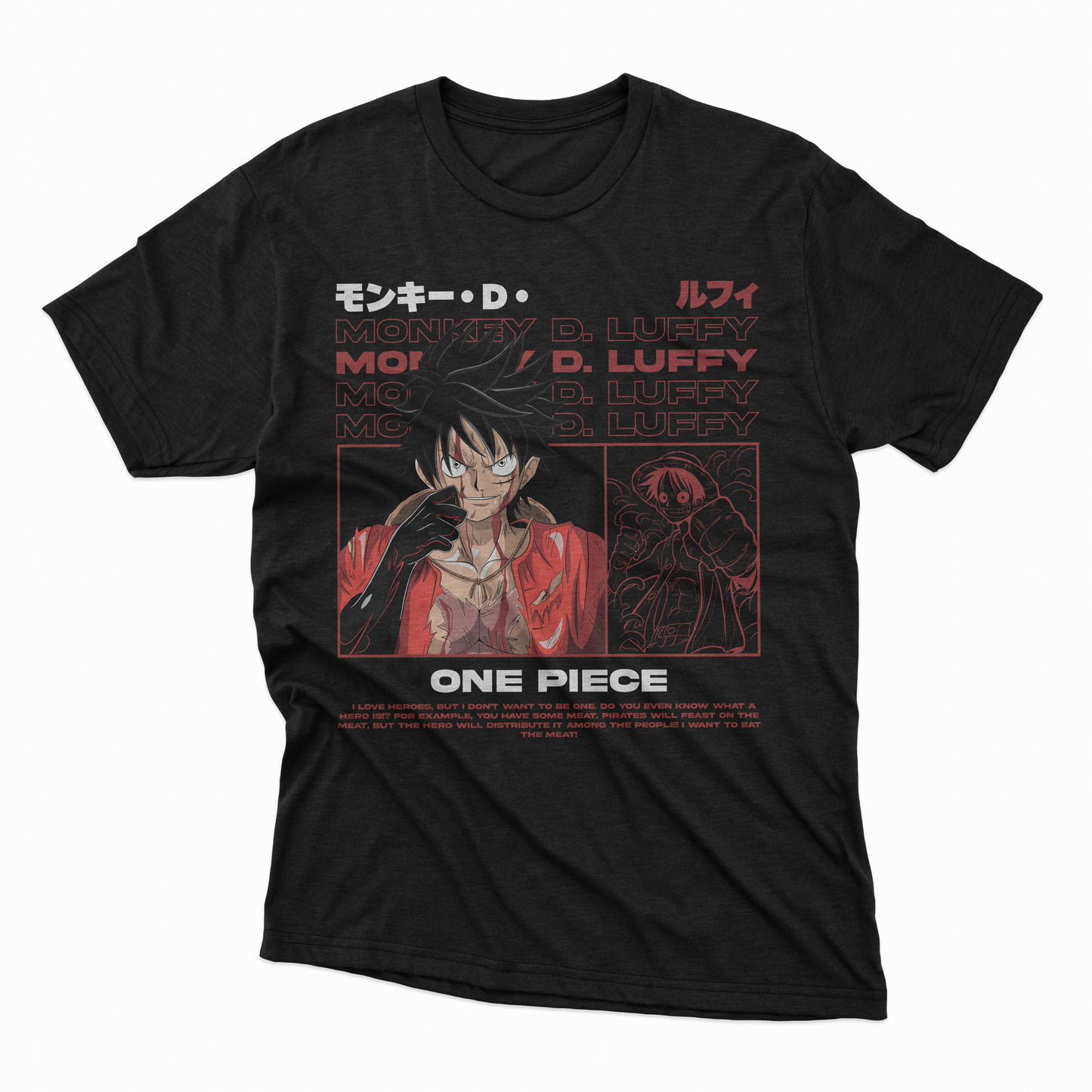 Playera Luffy - D2 (Corte Overzise y Corte Regular)