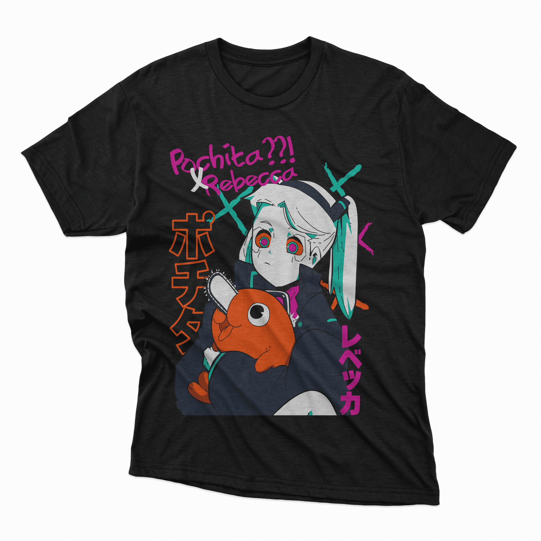Playera Rebecca x Pochita - D1 Corte Regular - Kiracases by Pulso creativo