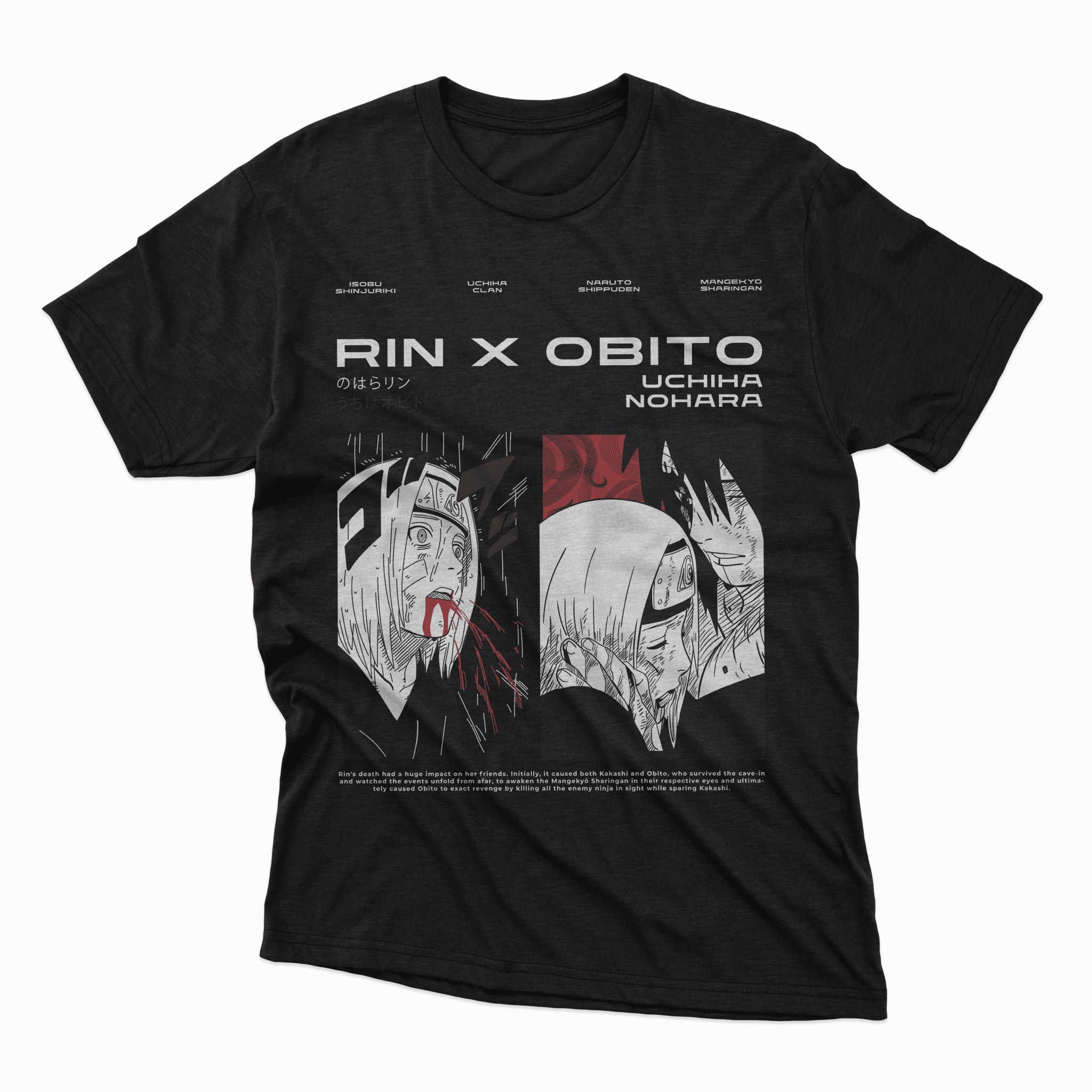 Playera Rin x Obito - D1 Corte Regular - Kiracases by Pulso creativo