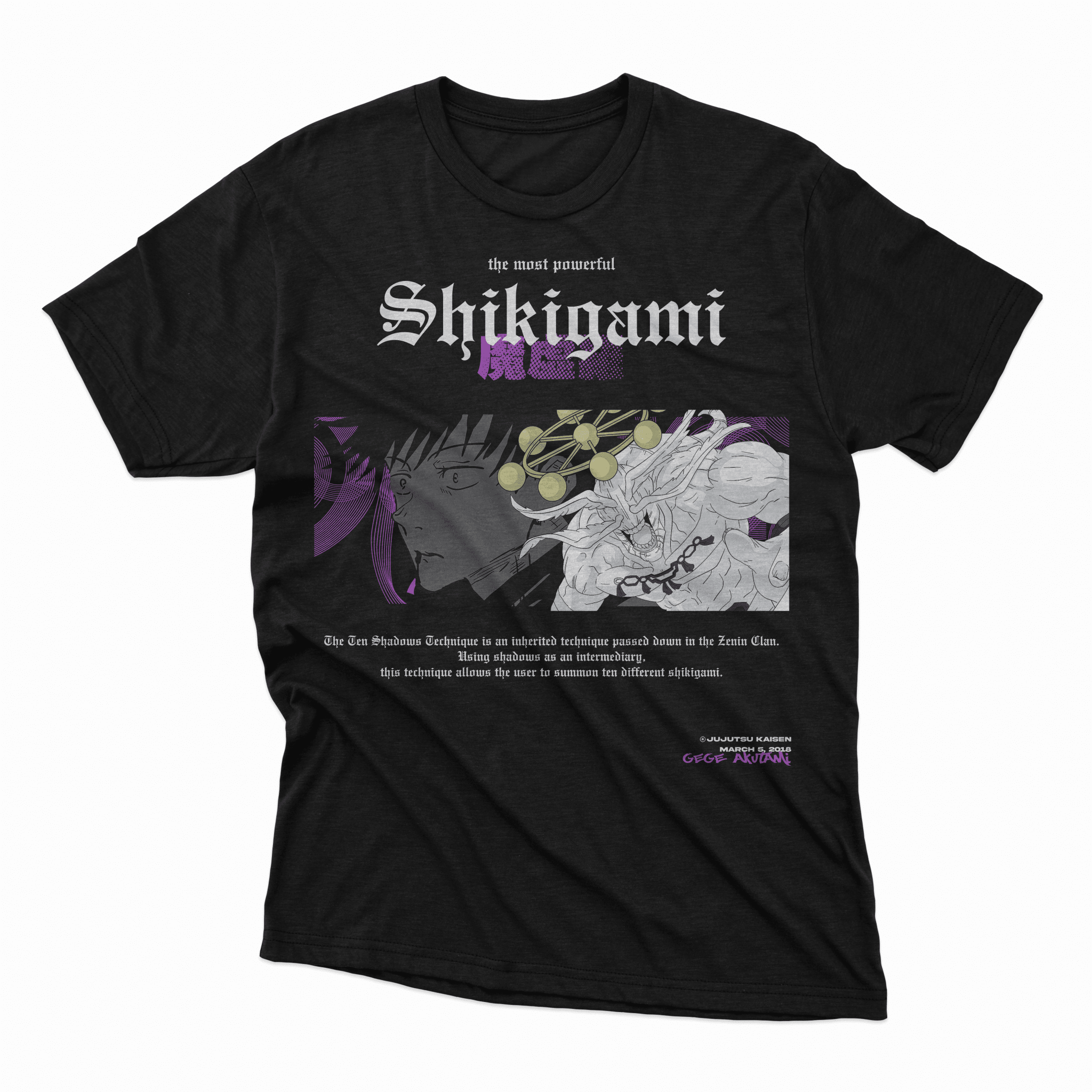 Playera Shikigami - D1 (Corte Overzise y Corte Regula) - Kiracases by Pulso creativo