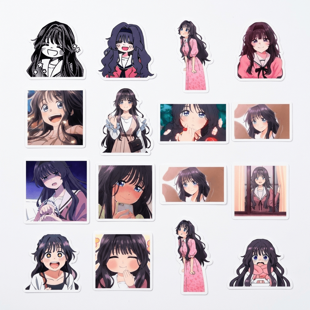 Set 40 Stickers Kaoru Hana wa Rin to Saku - Waguri y más | Envío Gratis - Kiracases by Pulso creativo