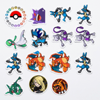 Set 40 Stickers Pokémon - Pikachu, Charizard, Eevee y más | Envío Gratis - Kiracases by Pulso creativo
