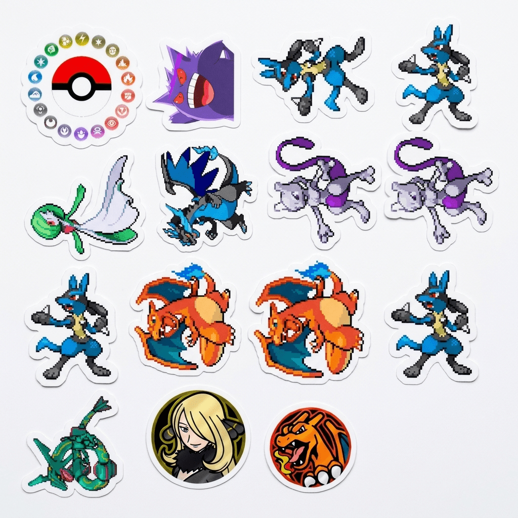 Set 40 Stickers Pokémon - Pikachu, Charizard, Eevee y más | Envío Gratis - Kiracases by Pulso creativo