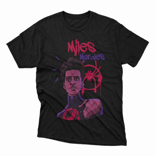 Playera Miles Morales - D1 (Corte Overzise y Corte Regular)